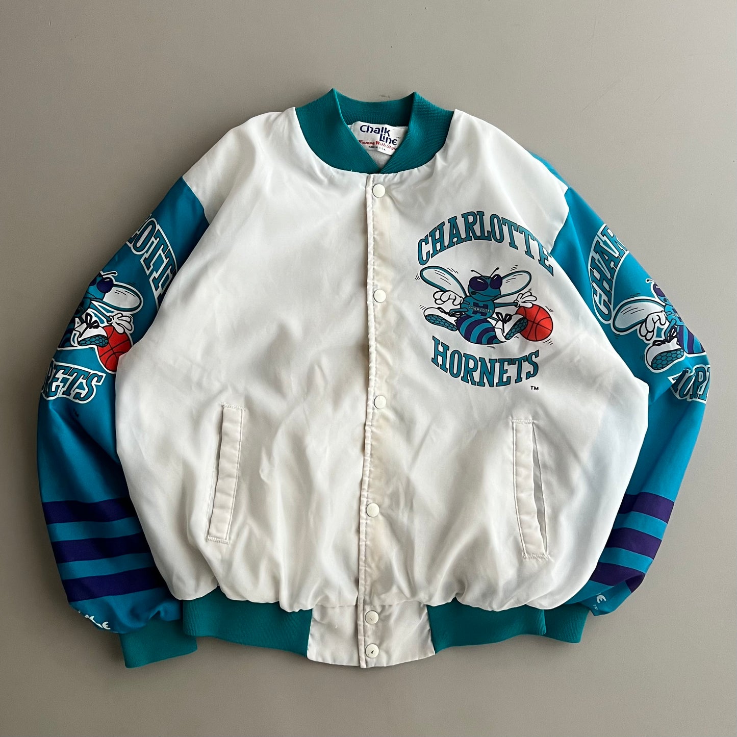 Large 80's Charlotte Hornet Chalk Line Jacket