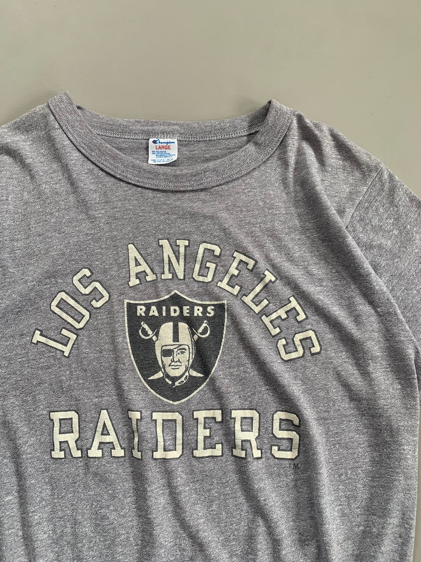 Large 80s Los Angeles Raiders Champion T-shirt