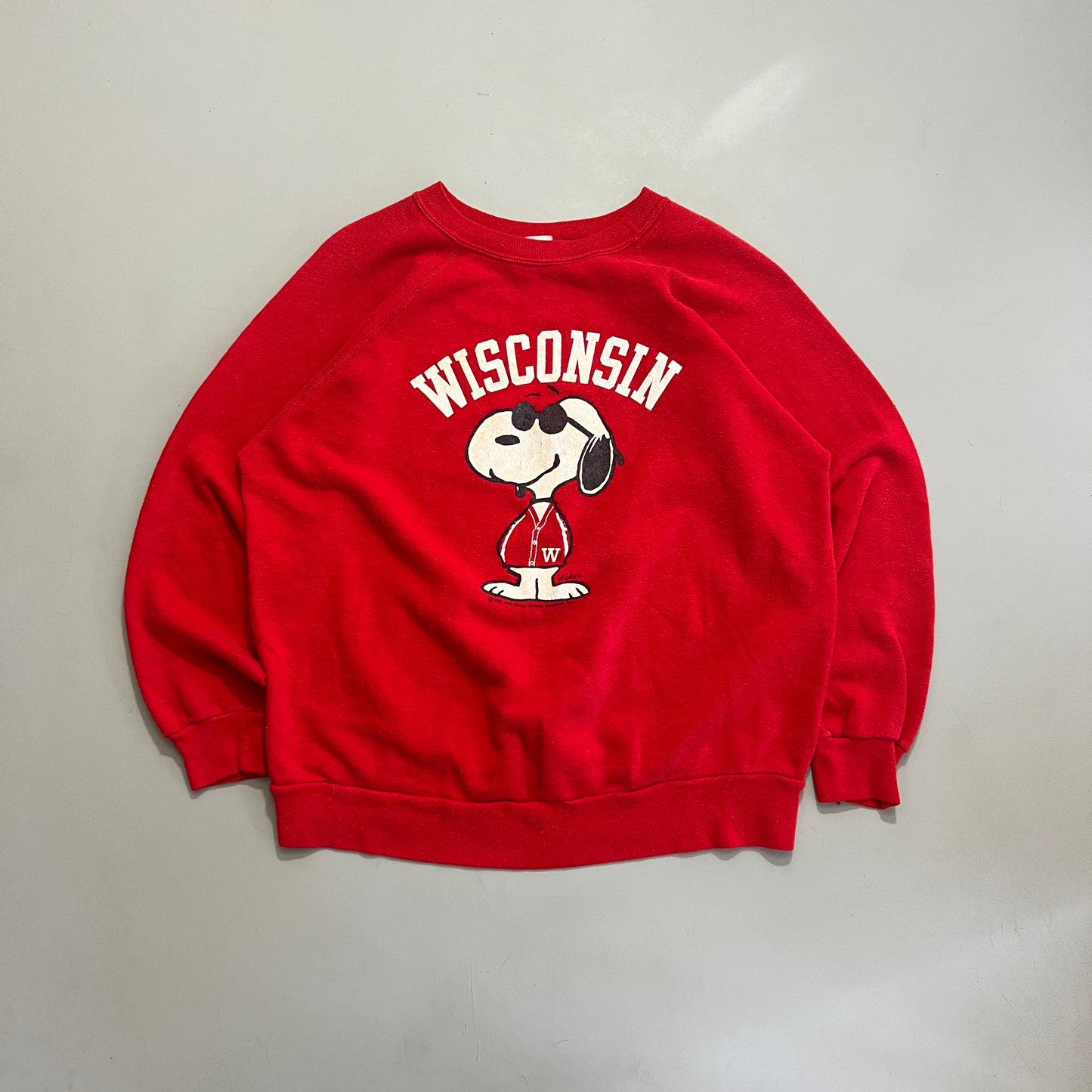 Large 1980s Wisconsin University Snoopy Sweatshirt