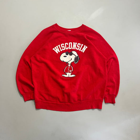 Large 1980s Wisconsin University Snoopy Sweatshirt