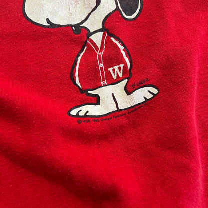 Large 1980s Wisconsin University Snoopy Sweatshirt