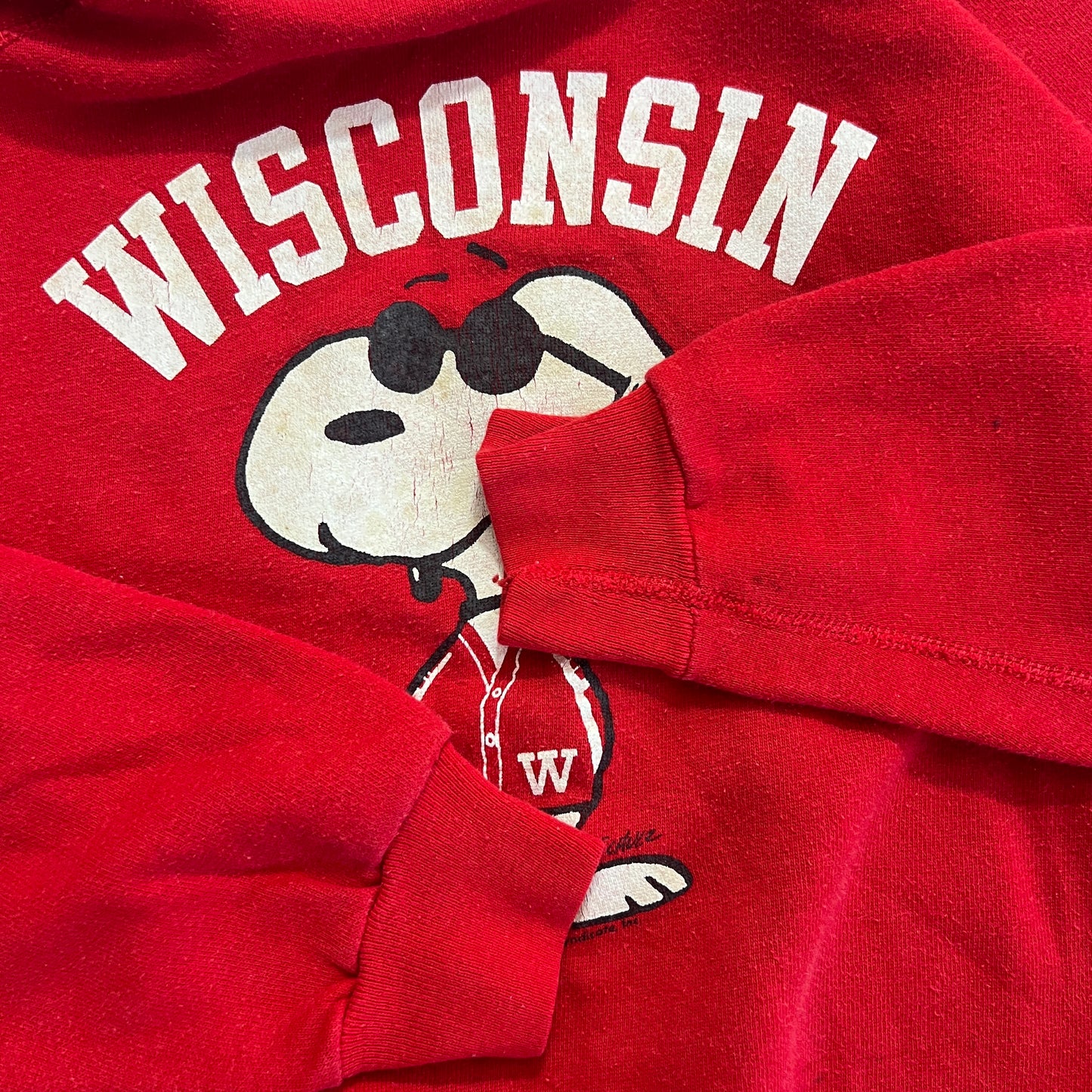 Large 1980s Wisconsin University Snoopy Sweatshirt