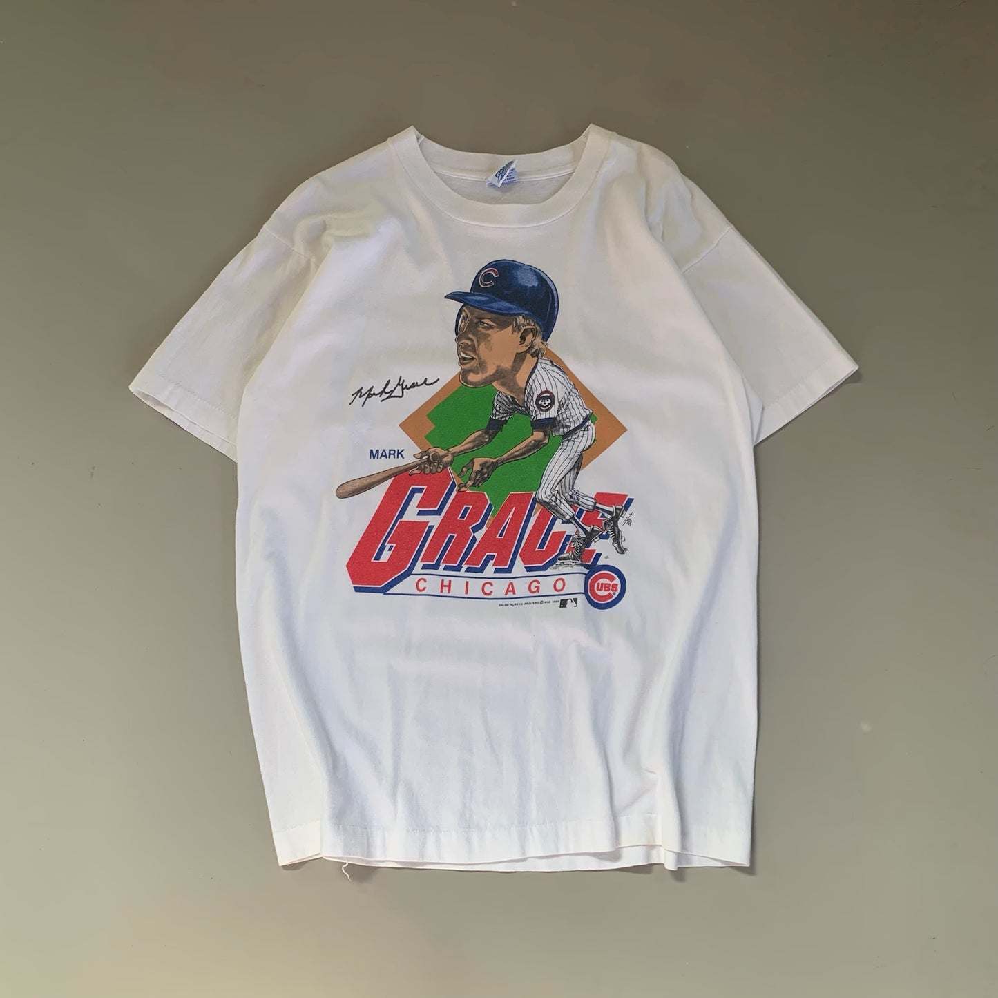 Large 1989 Chicago Cubs Mark Grace T-shirt