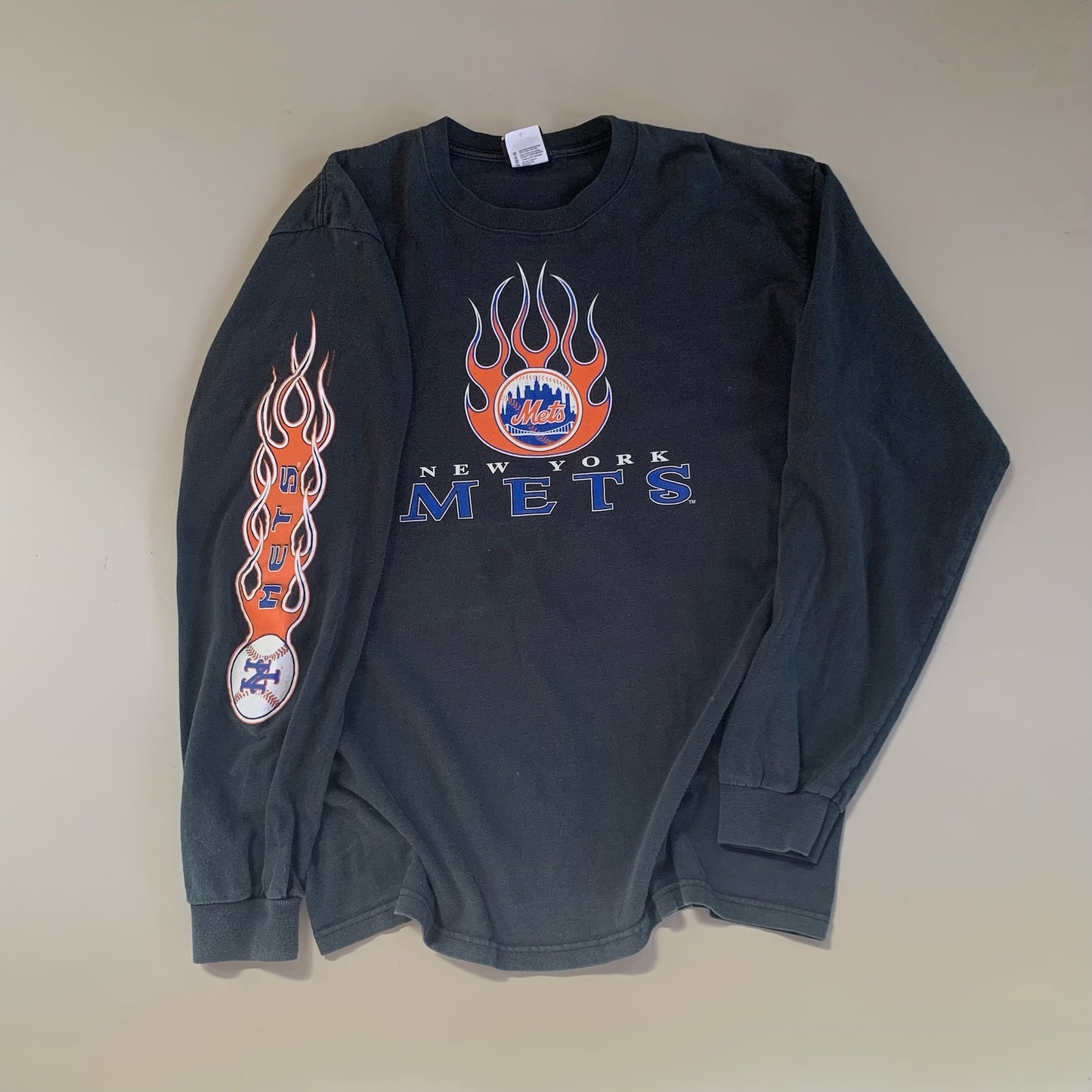 Large 2000s New York Mets Liquid Blue T-shirt