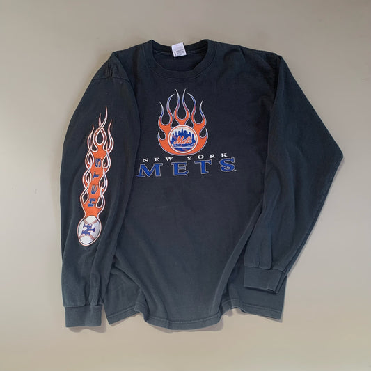 Large 2000s New York Mets Liquid Blue T-shirt