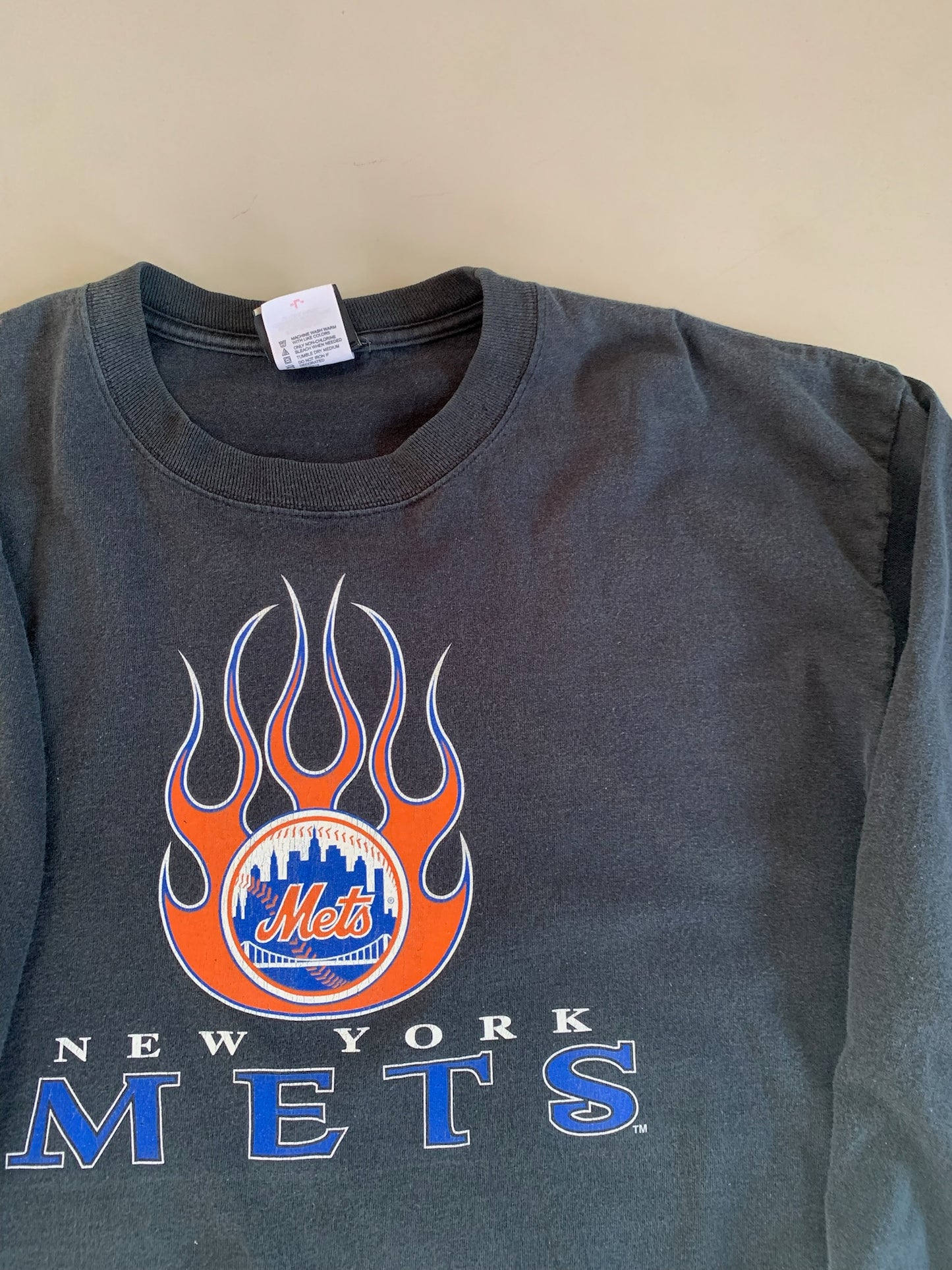 Large 2000s New York Mets Liquid Blue T-shirt
