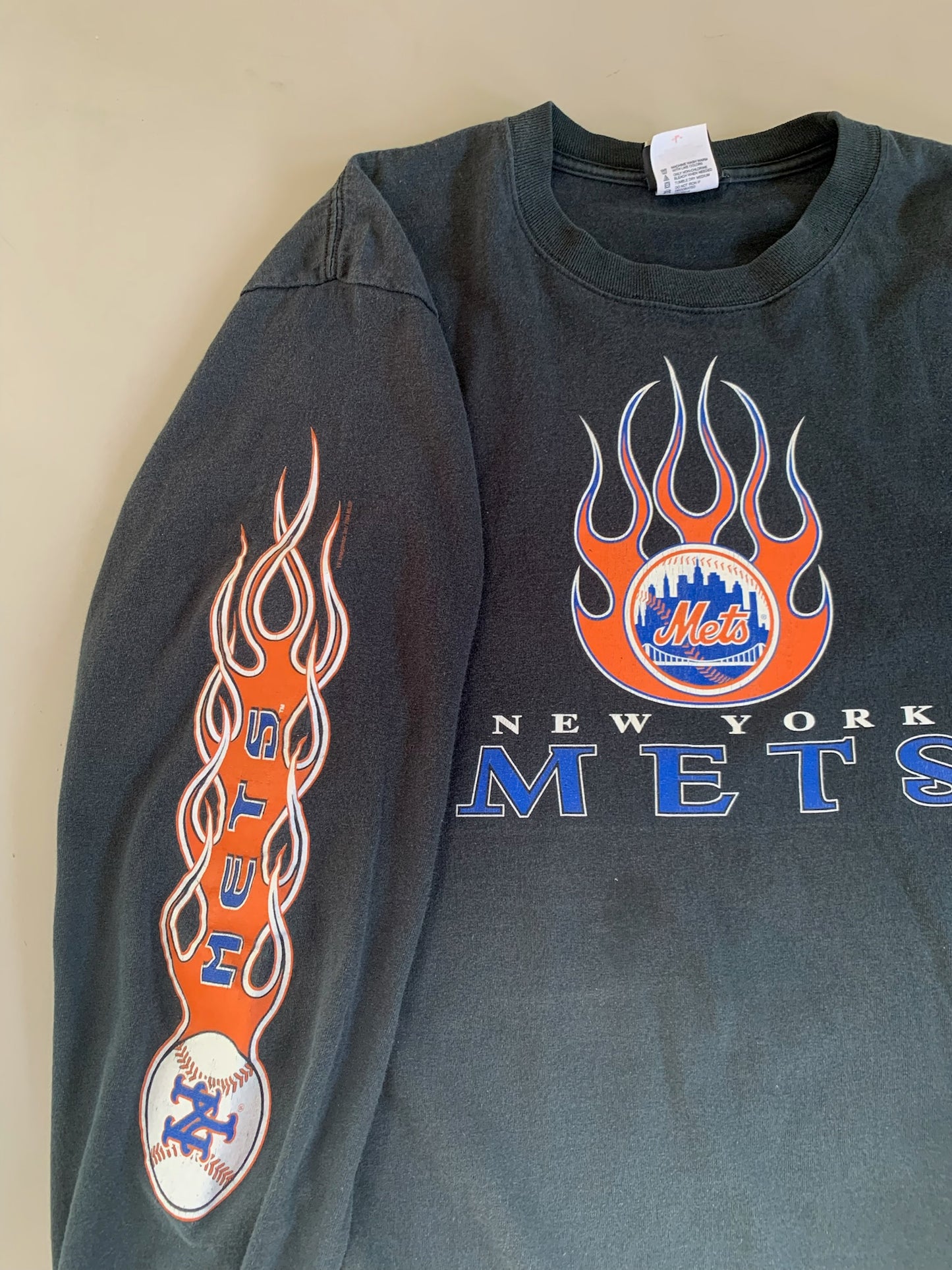 Large 2000s New York Mets Liquid Blue T-shirt
