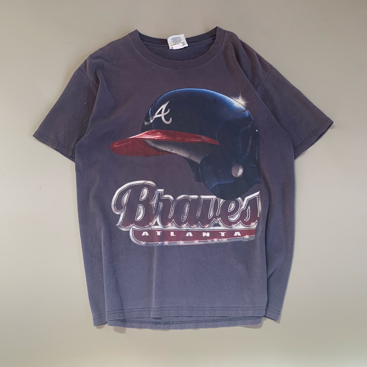 Large 90s Atlanta Braves Helmet T-shirt