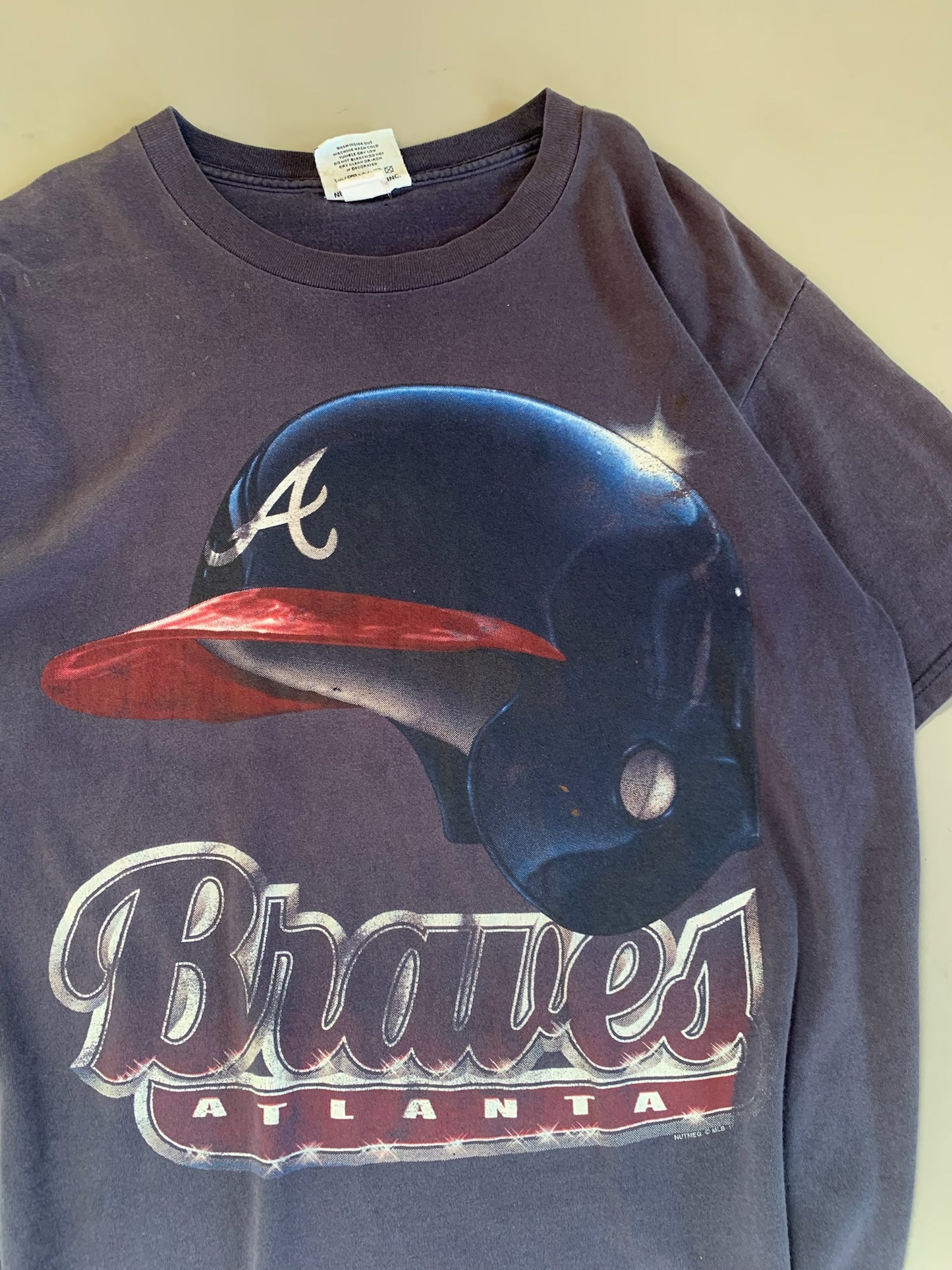 Large 90s Atlanta Braves Helmet T-shirt