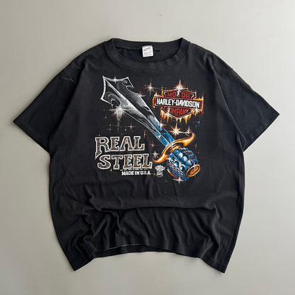 Large 1980s Harley Davidson Real Steel T-shirt