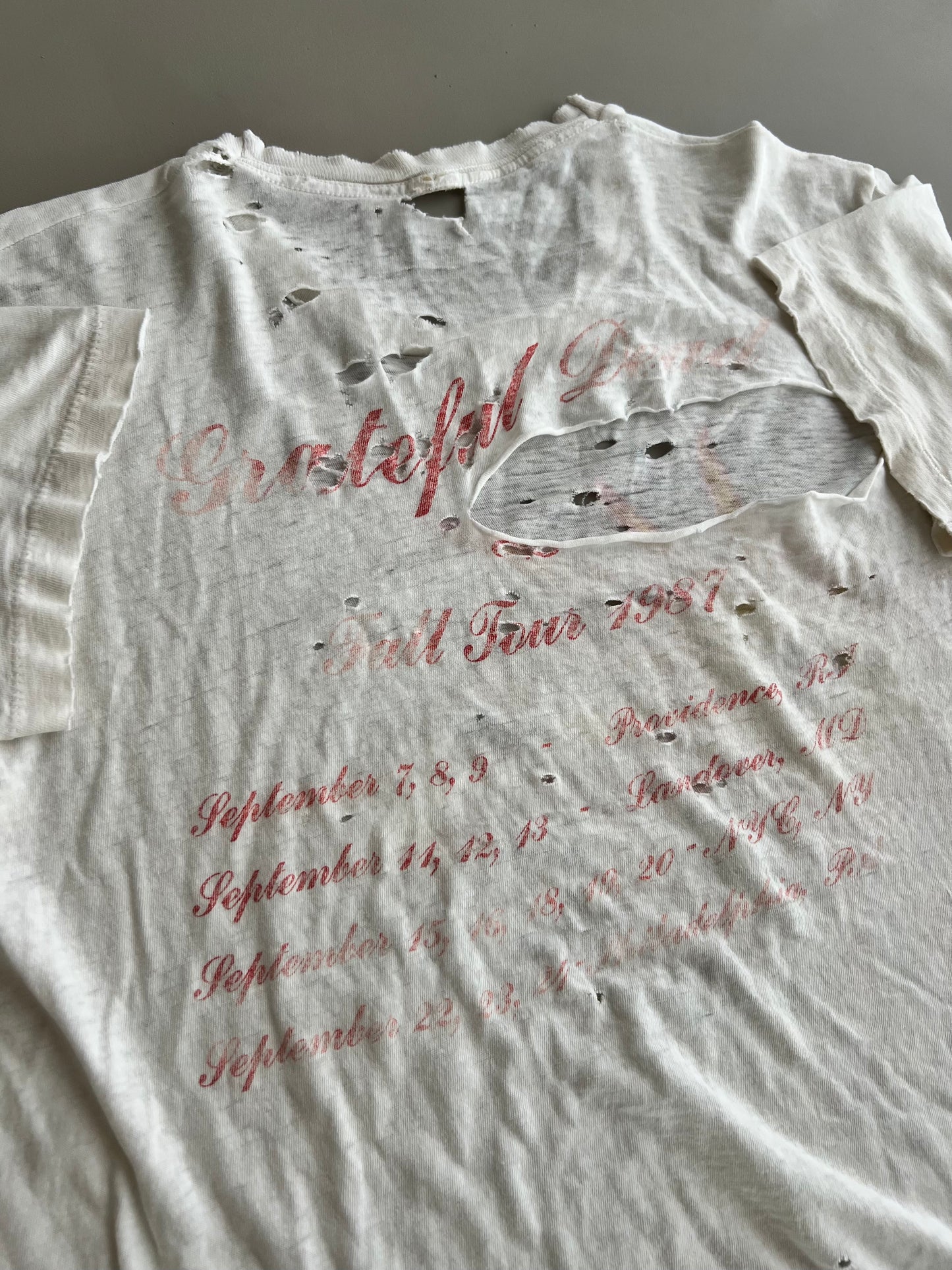 XL 1987 Heavily Distressed Grateful Dead Fall Tour T-shirt