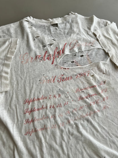 XL 1987 Heavily Distressed Grateful Dead Fall Tour T-shirt