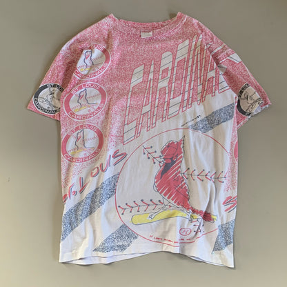 Large 1991 St Louis Cardinals Trench AOP T-shirt