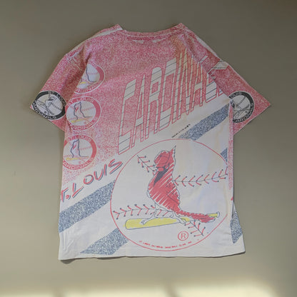 Large 1991 St Louis Cardinals Trench AOP T-shirt