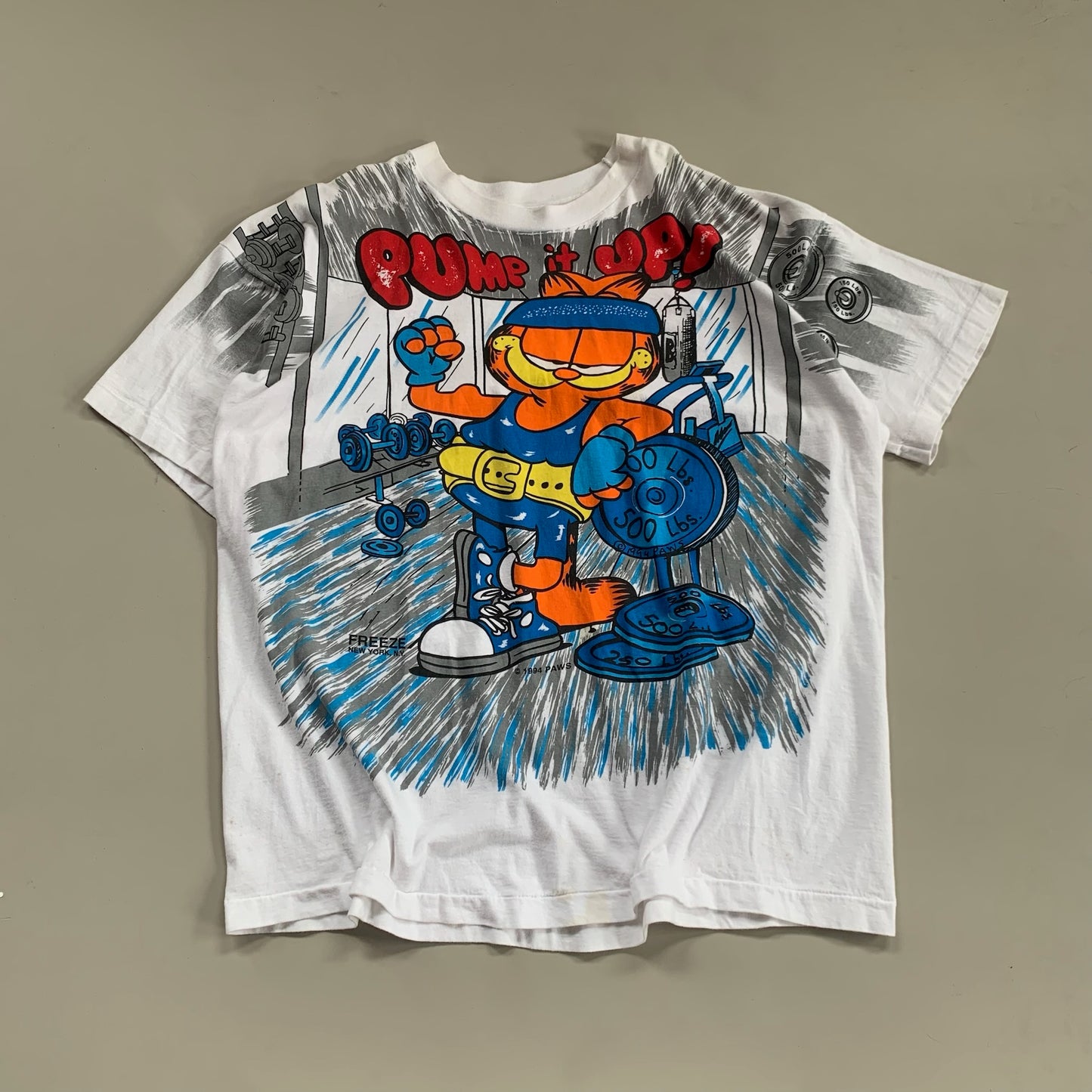 XL 1994 Garfield Pump Me Up AOP T-shirt