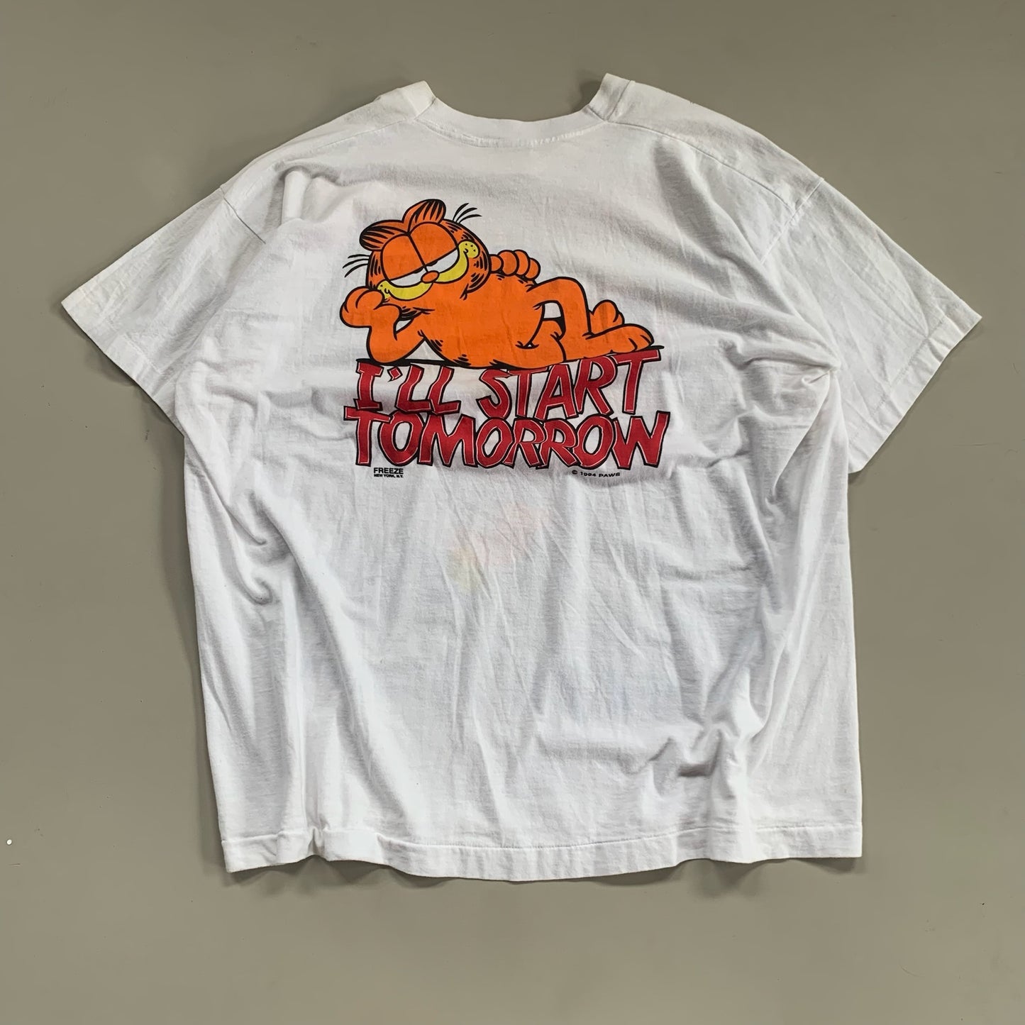 XL 1994 Garfield Pump Me Up AOP T-shirt