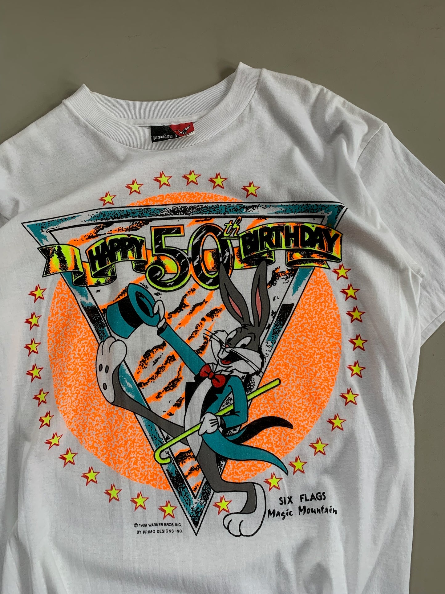 Large 1989 Six Flags 50th Birthday T-shirt