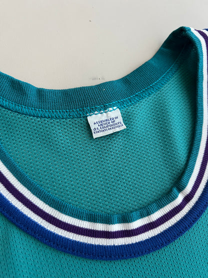 Large 90s Charlotte Hornets Larry Johnson Jersey