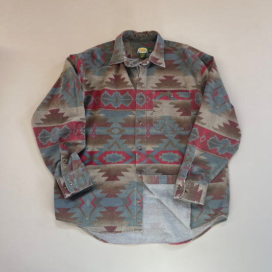 Large Cabela's Aztec Button Shirt