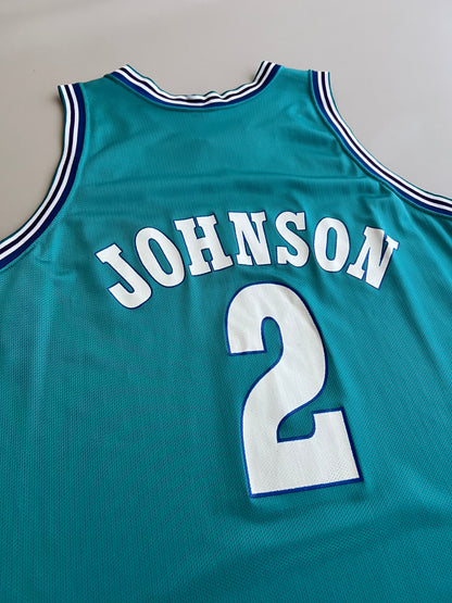 XL 90s Charlotte Hornets Larry Johnson Jersey