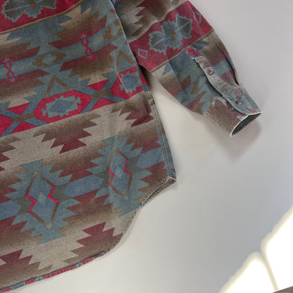 Large Cabela's Aztec Button Shirt