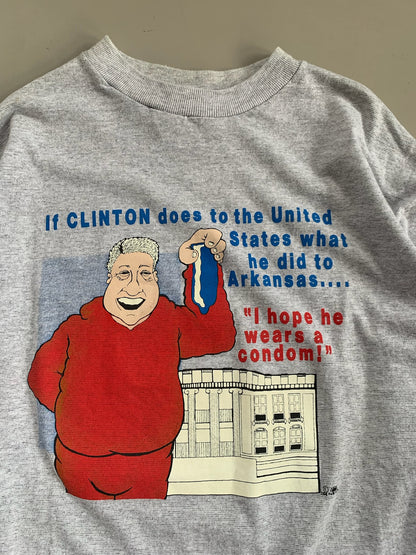 XL 90s Bill Clinton Condom T-shirt