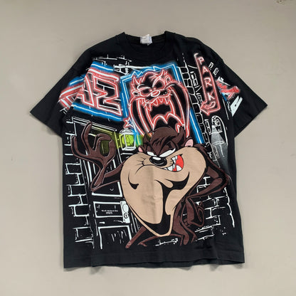 XL 1995 Loony Tunes Taz Motel AOP T-shirt