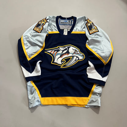 XXL 1990s Nashville Predators Bauer Fight Strap Hockey Jersey
