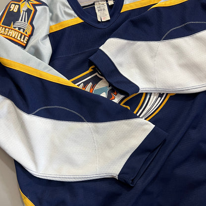 XXL 1990s Nashville Predators Bauer Fight Strap Hockey Jersey