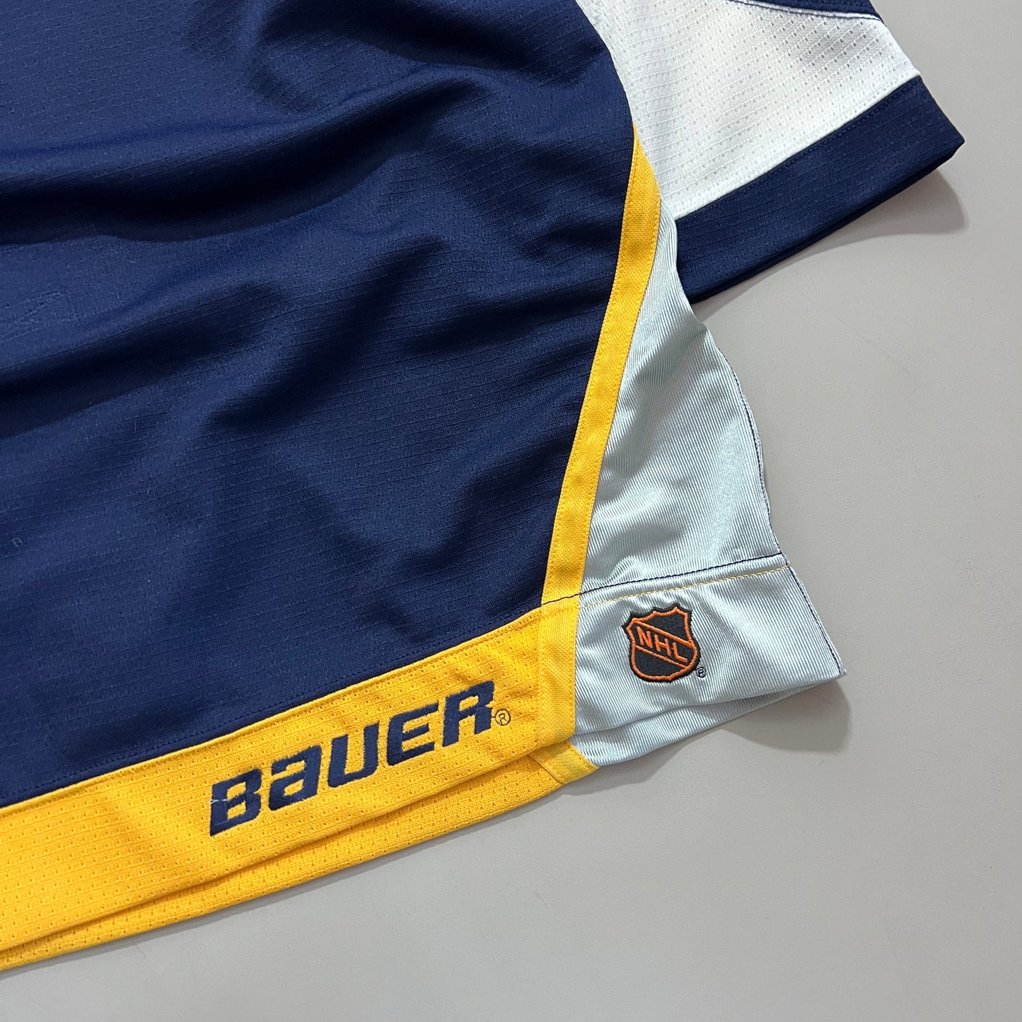 XXL 1990s Nashville Predators Bauer Fight Strap Hockey Jersey