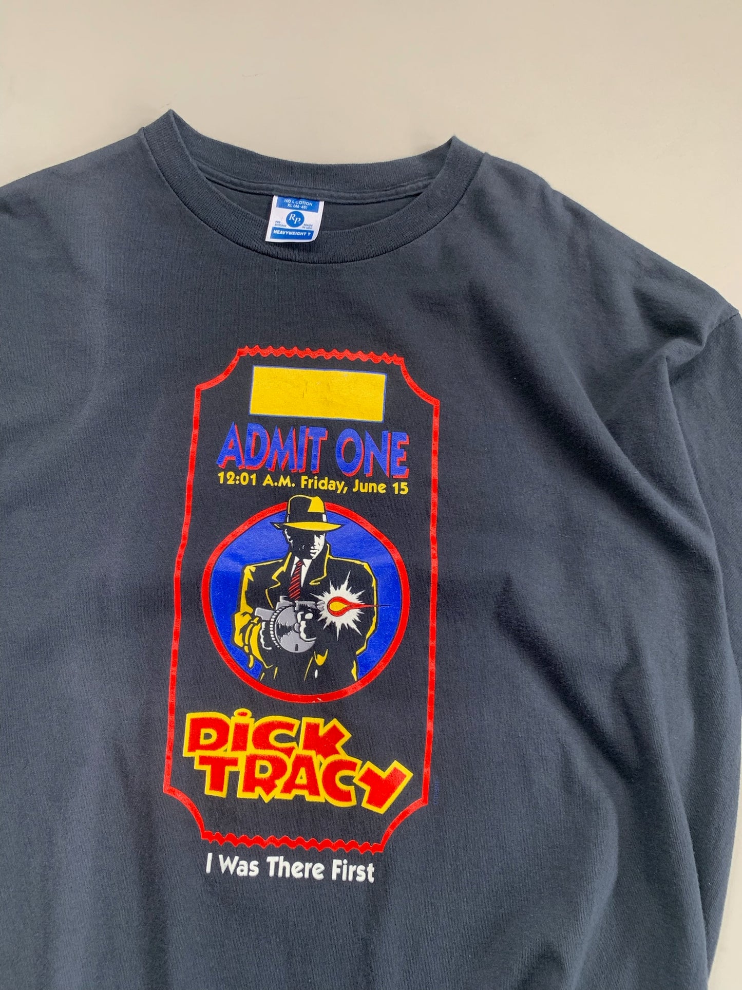 Large 1990s Dick Tracy Admit One T-shirt