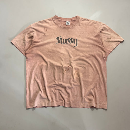 XXL 1990s Heavily Distressed Stussy T-shirt