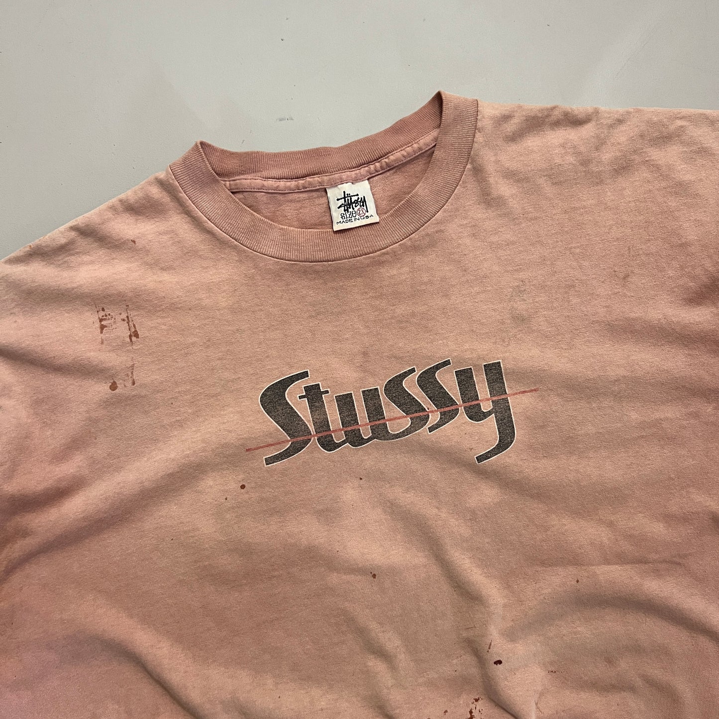 XXL 1990s Heavily Distressed Stussy T-shirt