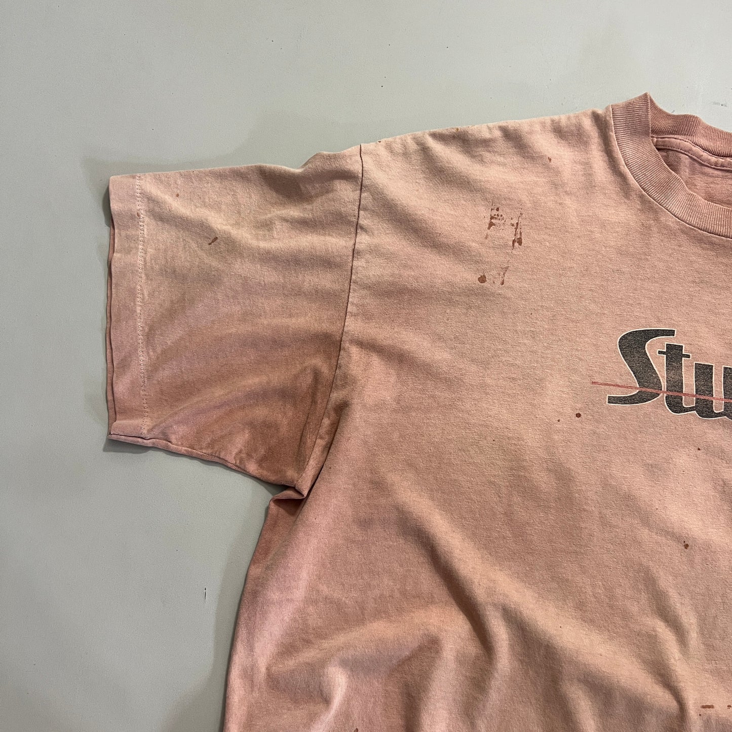 XXL 1990s Heavily Distressed Stussy T-shirt
