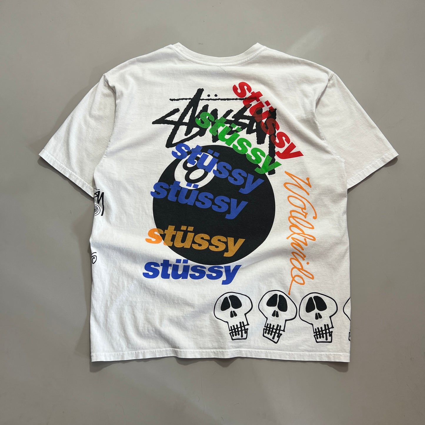 Large Stussy Test Strike White T-shirt