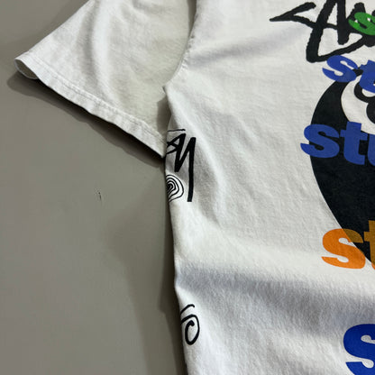 Large Stussy Test Strike White T-shirt