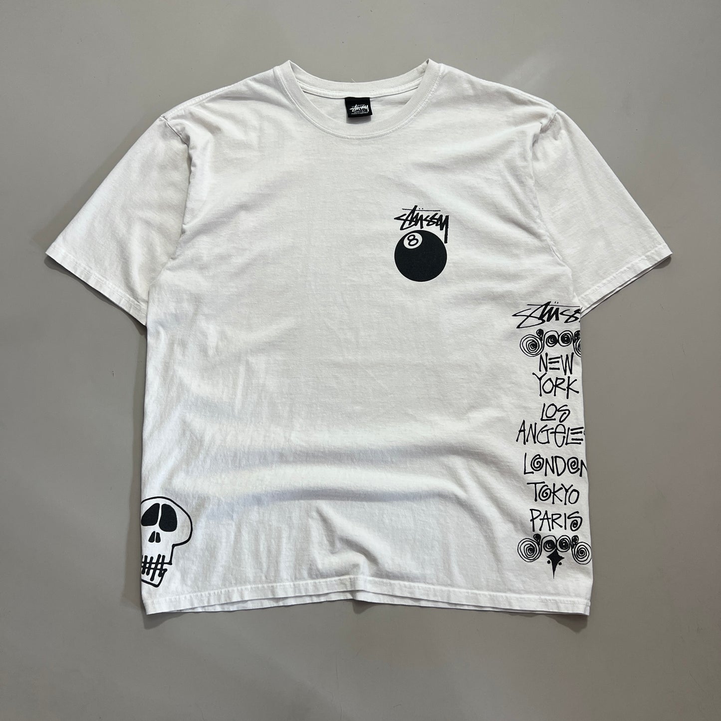 Large Stussy Test Strike White T-shirt