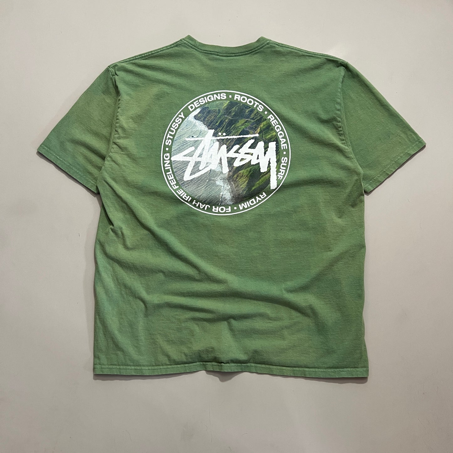 XL 2000s Olive Stussy Designs T-shirt