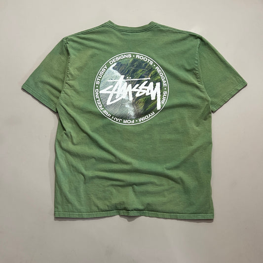 XL 2000s Olive Stussy Designs T-shirt