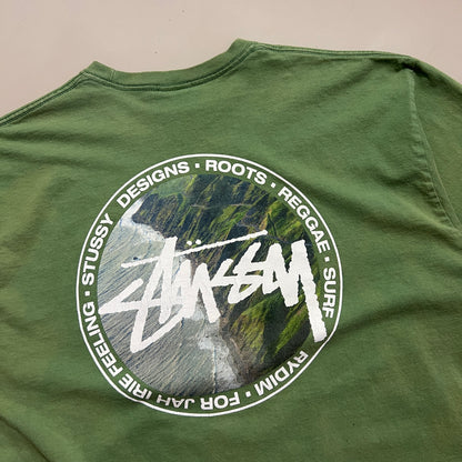 XL 2000s Olive Stussy Designs T-shirt