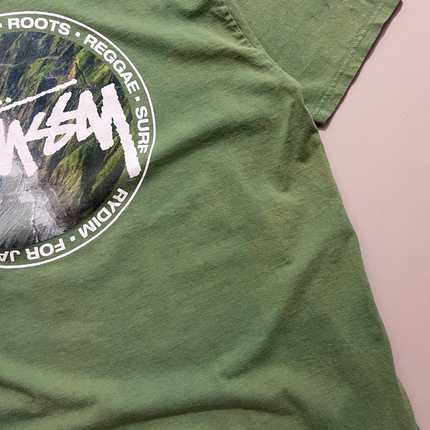 XL 2000s Olive Stussy Designs T-shirt
