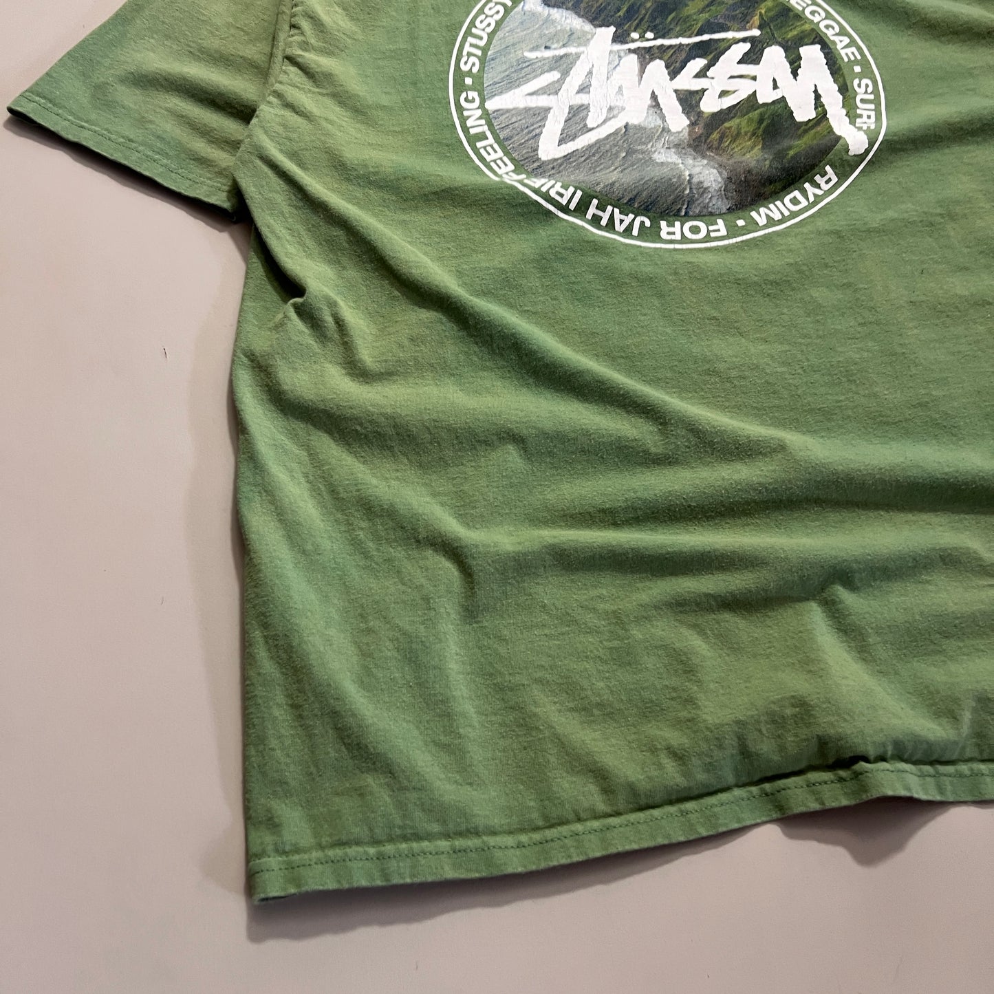 XL 2000s Olive Stussy Designs T-shirt