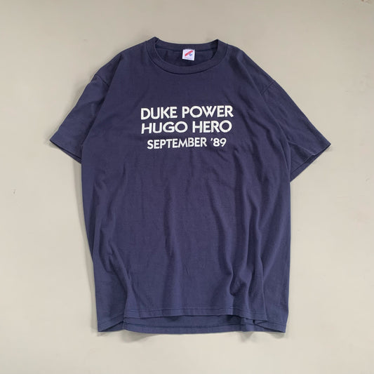 XXL 1989 Hurricane Hugo Duke Power Hero T-shirt