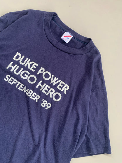 XXL 1989 Hurricane Hugo Duke Power Hero T-shirt