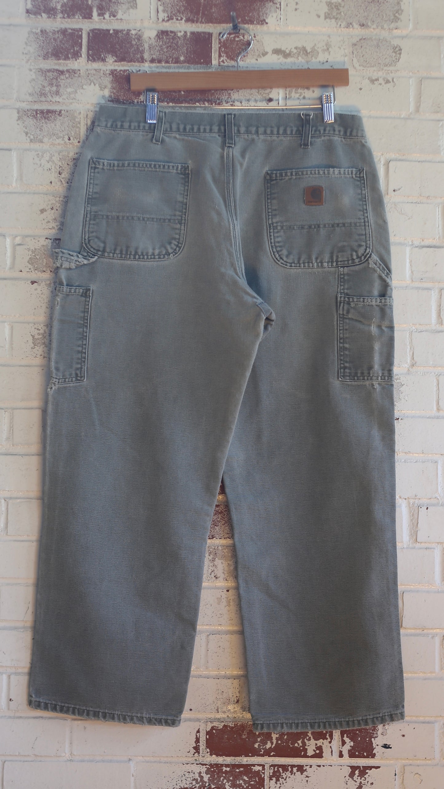 34x28 Distressed Olive Carhartt Pants