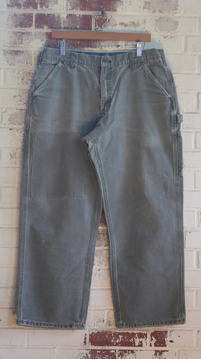 34x28 Distressed Olive Carhartt Pants