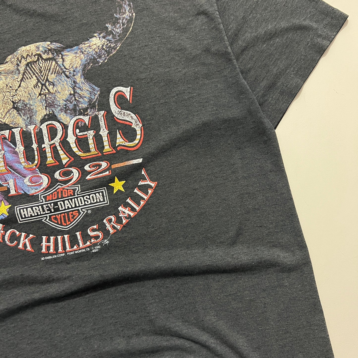 XXL 1992 Harley Davidson Sturgis 3D Emblem T-shirt