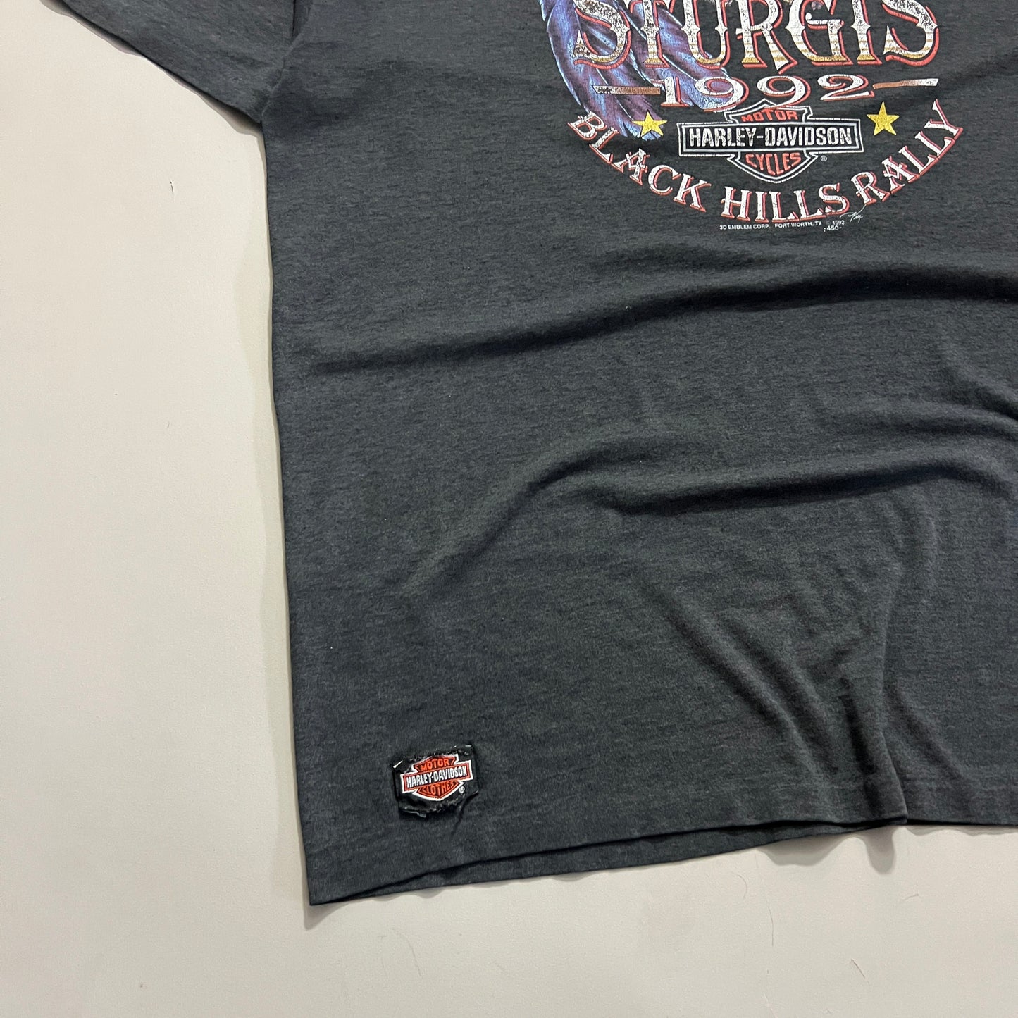 XXL 1992 Harley Davidson Sturgis 3D Emblem T-shirt