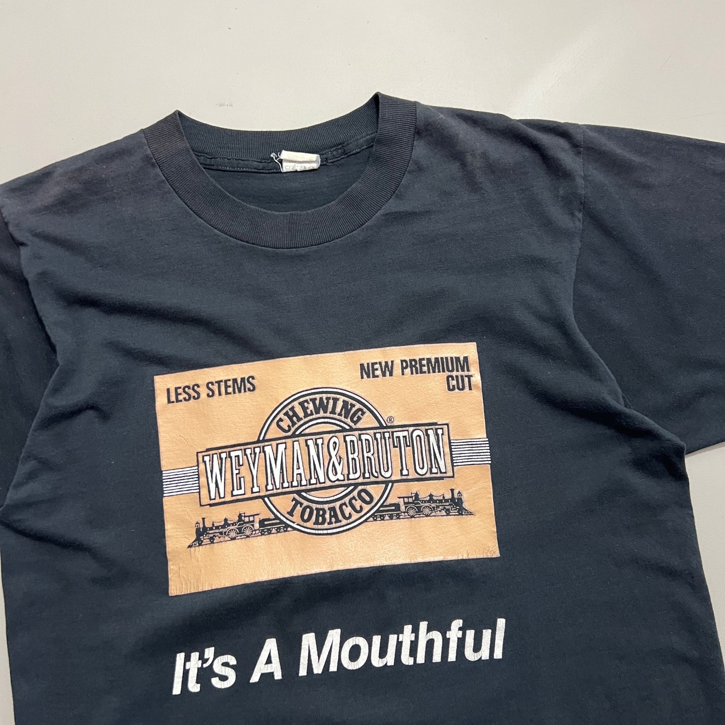 Large 1980s Weyman & Bruton Tobacco T-shirt