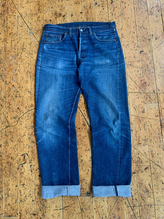 35x34 1970s Worn Levi's 501 Selvedge Denim Jeans